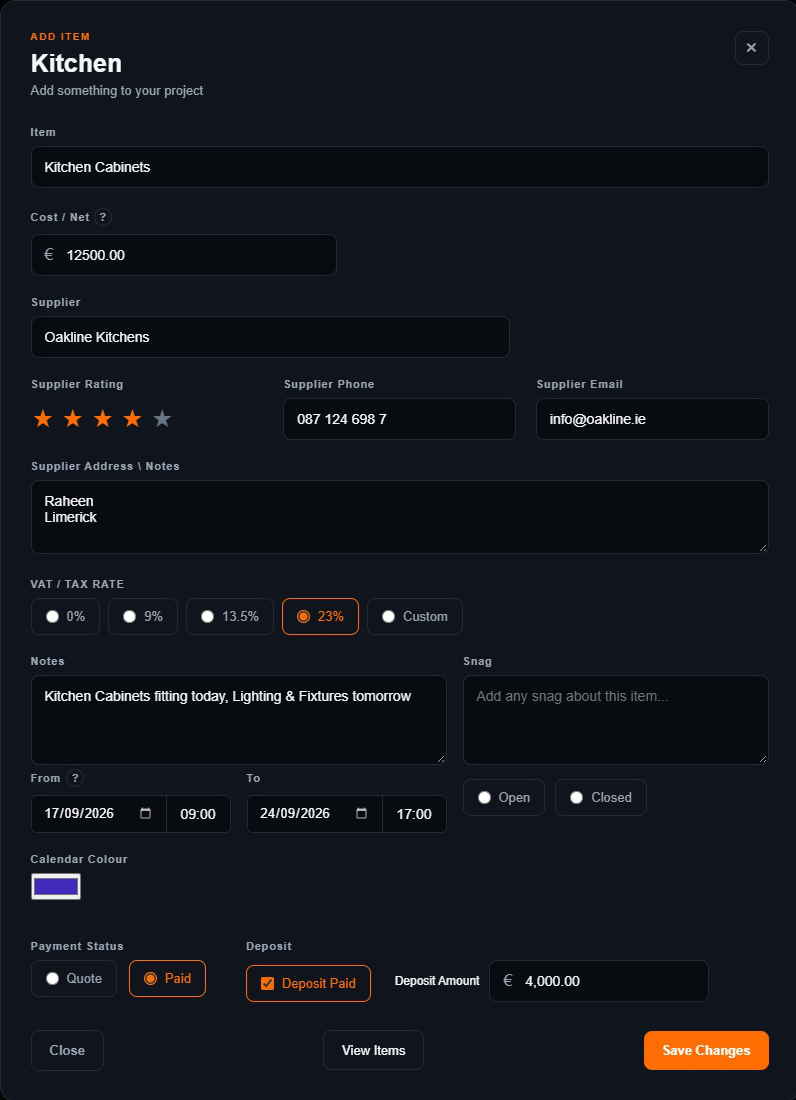 MCVRD-PL Add Item panel